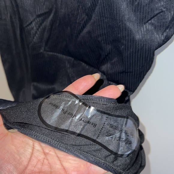 Black Ribbed Bathing Suit with Gild Grommet Detail - Picture 3 of 8